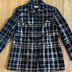 Go Fish Clothing Gold on Black Plaid Jacket/Blazer - Size S